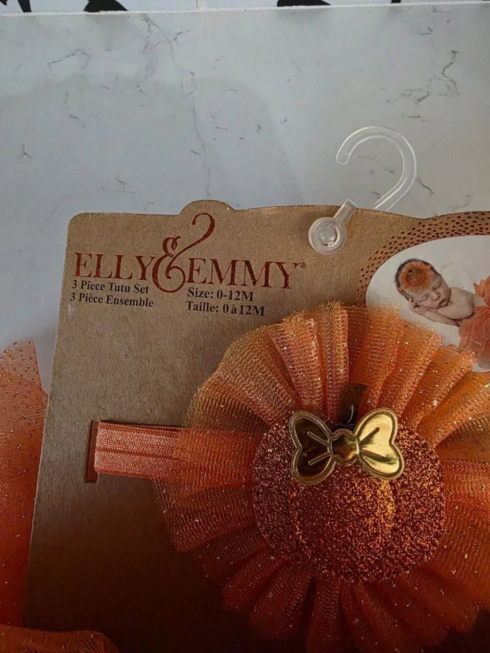 New Elly & Emmy Baby Fall 3 Piece Set Headband Tutu  Booties 0-12 Months